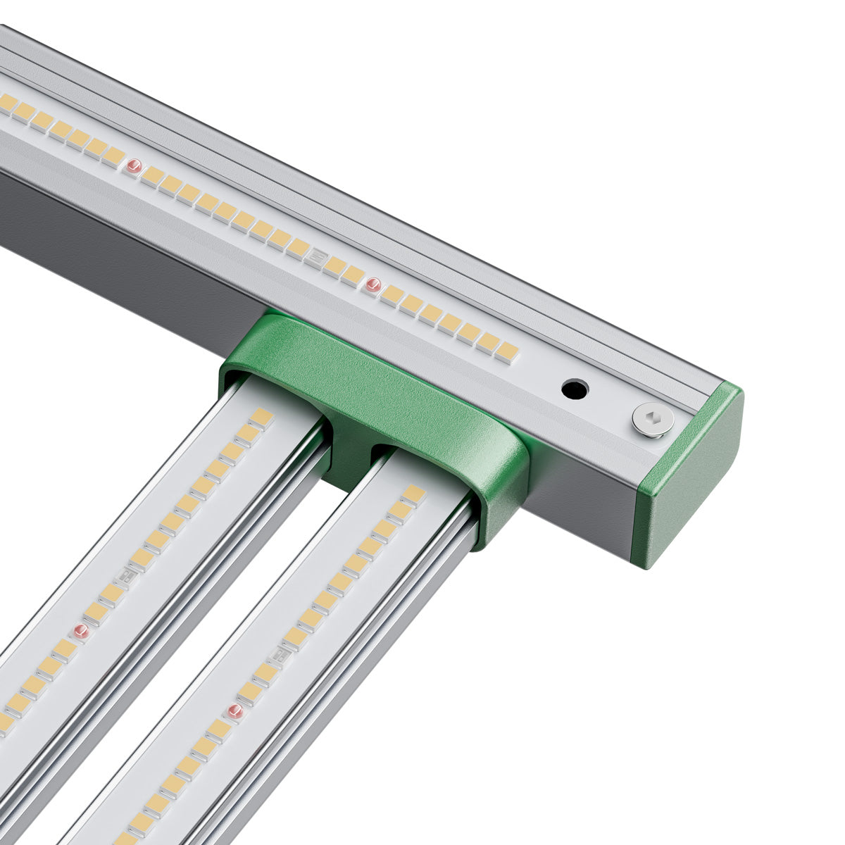 CeresLux QuadRay 1000W LED grow light top view showcasing green accents and high-efficiency LED strips for indoor gardening.
