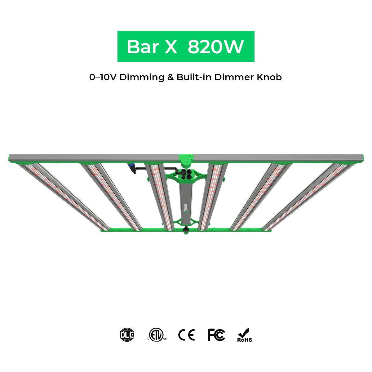 820W horticulture LED grow light with passive cooling