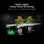 Multi-lights daisy chain dimming setup with up to 9 DeepGrow-Aual lights connected for indoor plants.