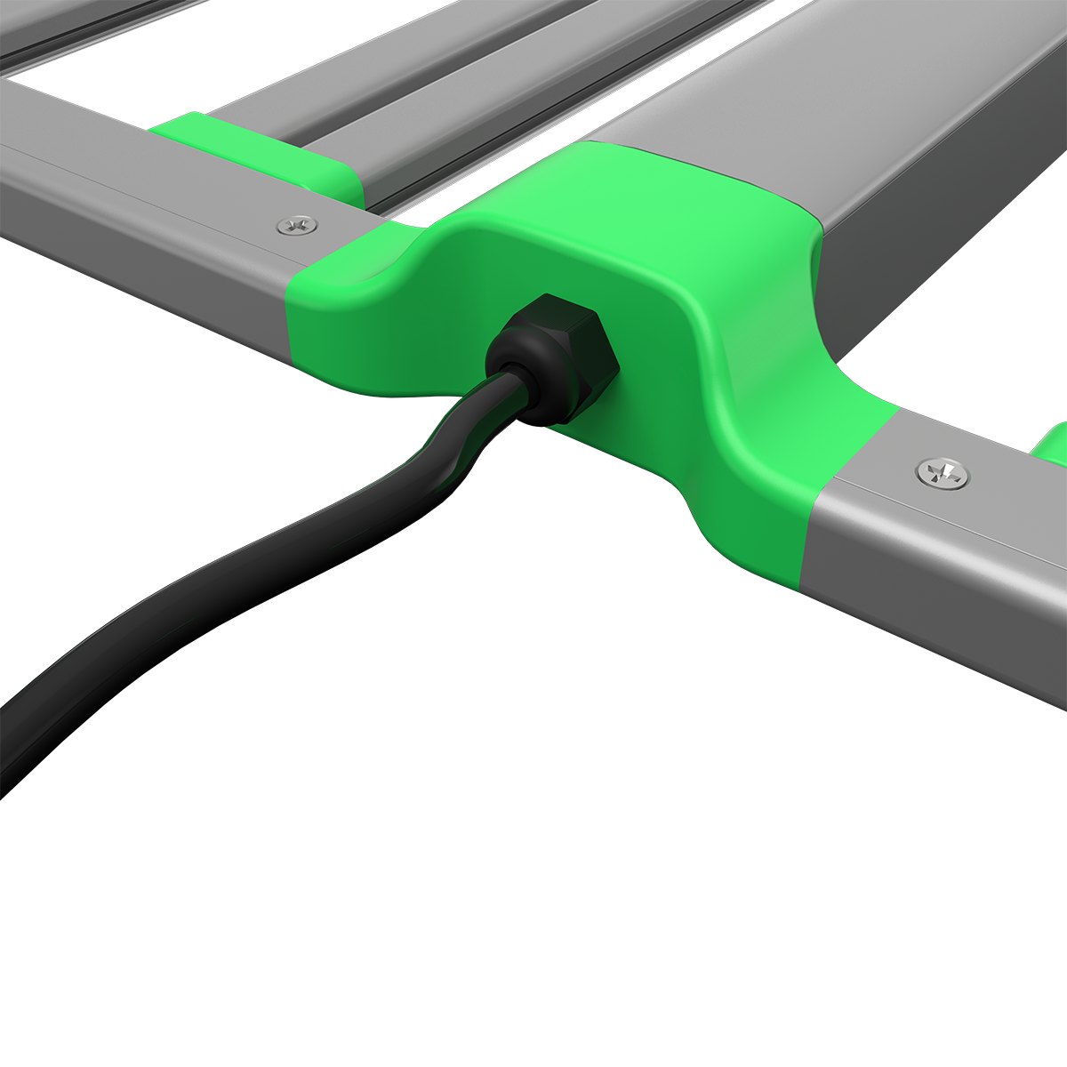 Detail of the CeresLux Slim Power 880W commercial led grow light 880W power connection.