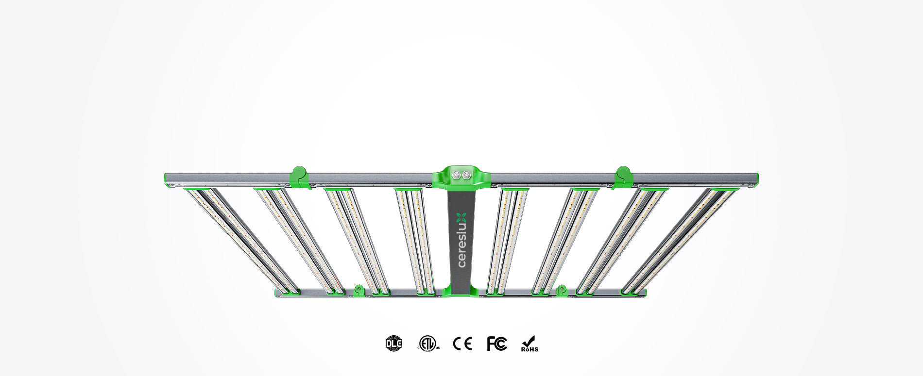 High-efficiency CeresLux QuadRay 3.0 umol J LED grow light fixture