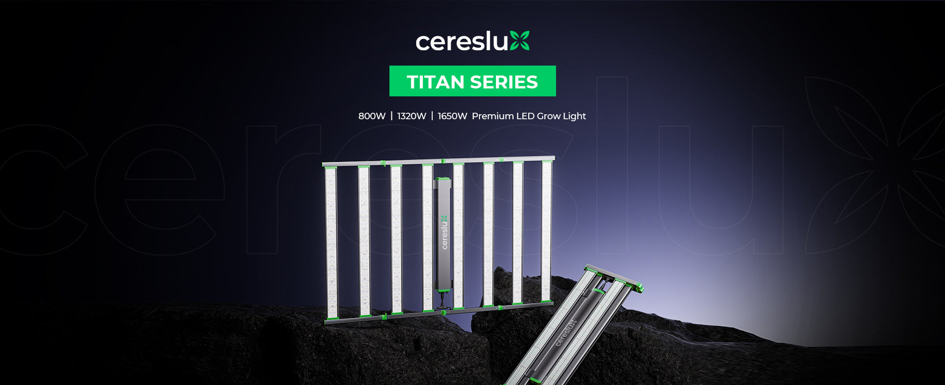 Advanced 8 bar modular design CeresLux Titan Series 1320W LED light.