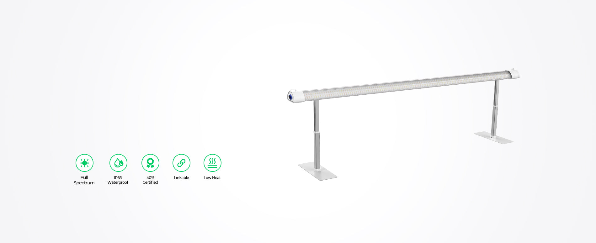 High efficiency 3.2 µmol/J under canopy grow light for maximum crop yield