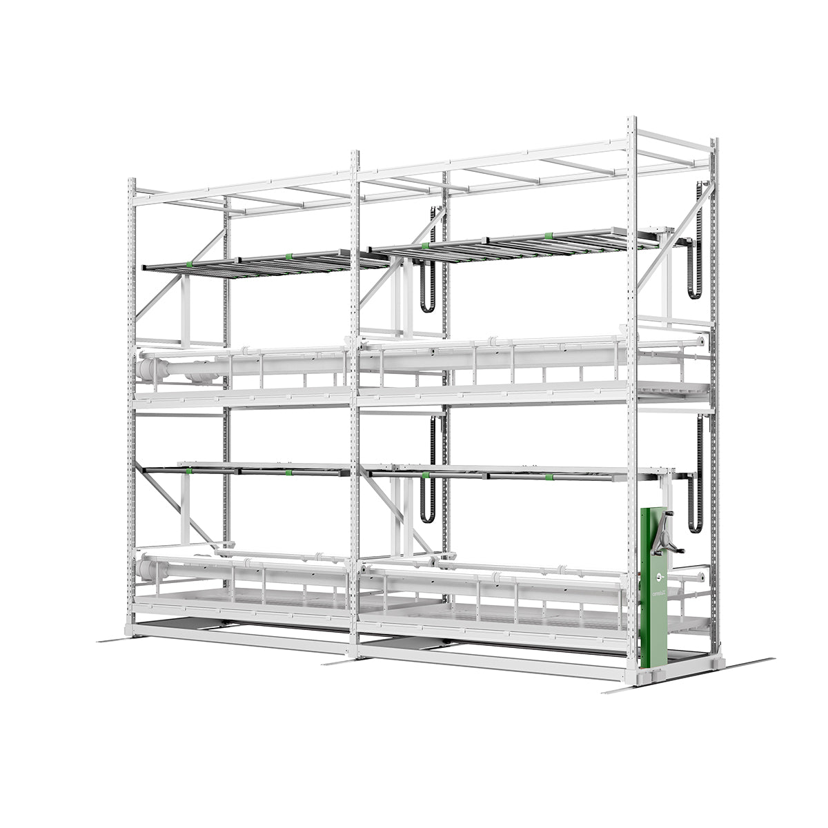 CeresLux mobile vertical grow rack system designed for efficient indoor farming and commercial cultivation.