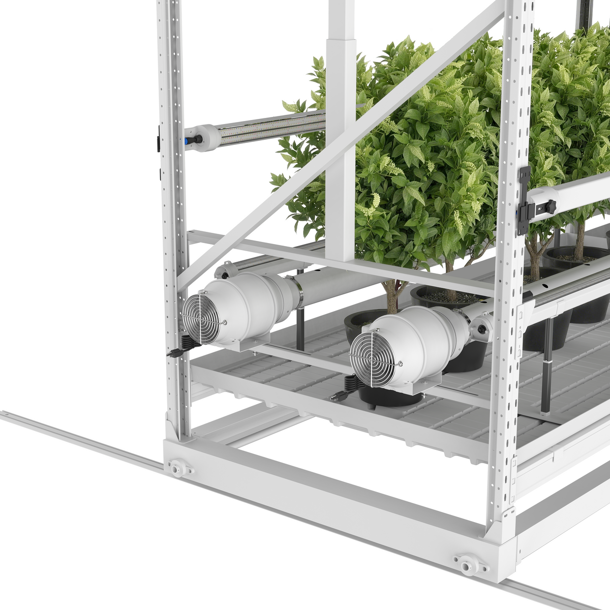 Multi-level mobile grow rack for professional growers