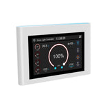CeresLux LED grow light controller with timer showing system time, temperature, humidity, and channel brightness.