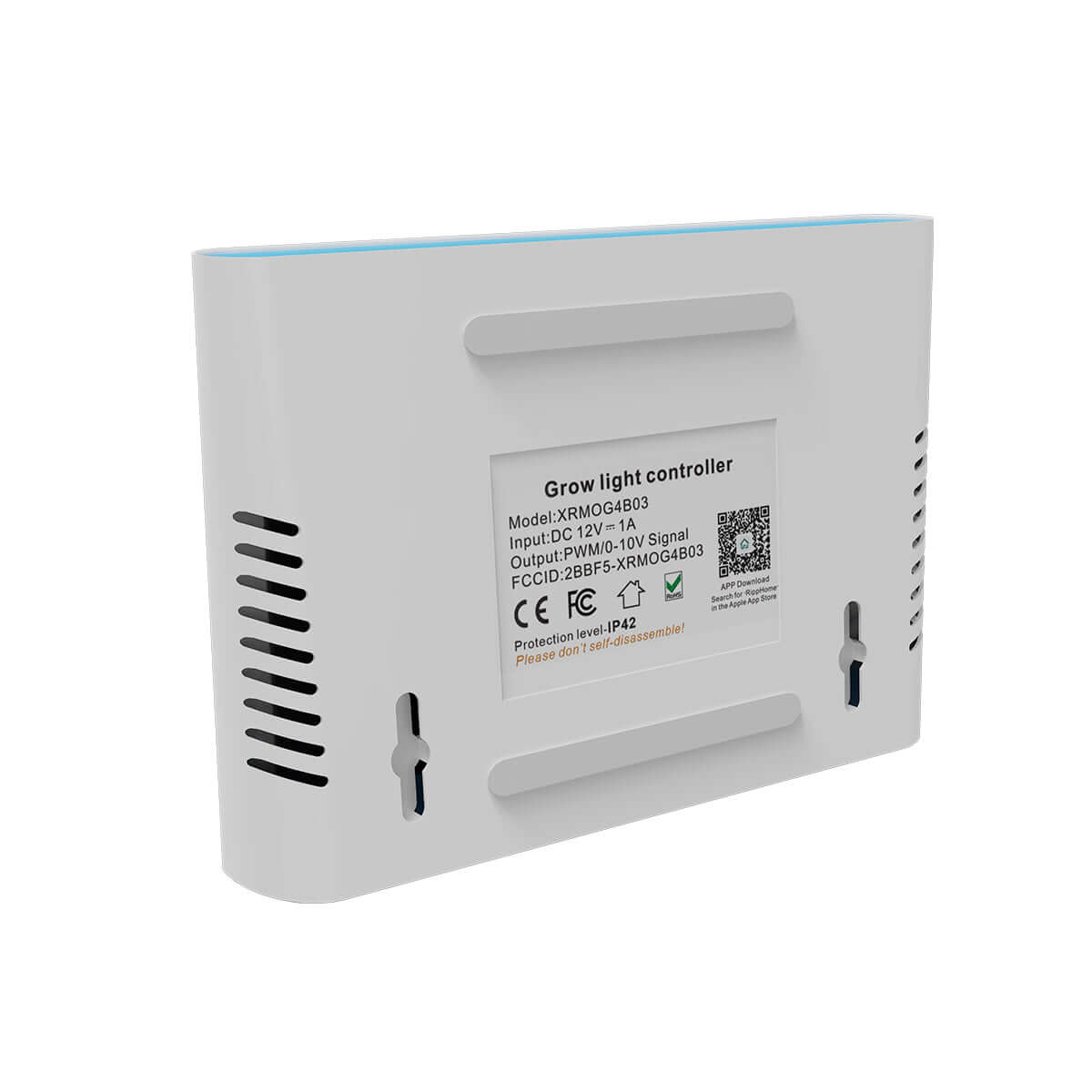 CeresLux LED grow light controller with timer, showcasing the back view with input specifications for effective indoor gardening.