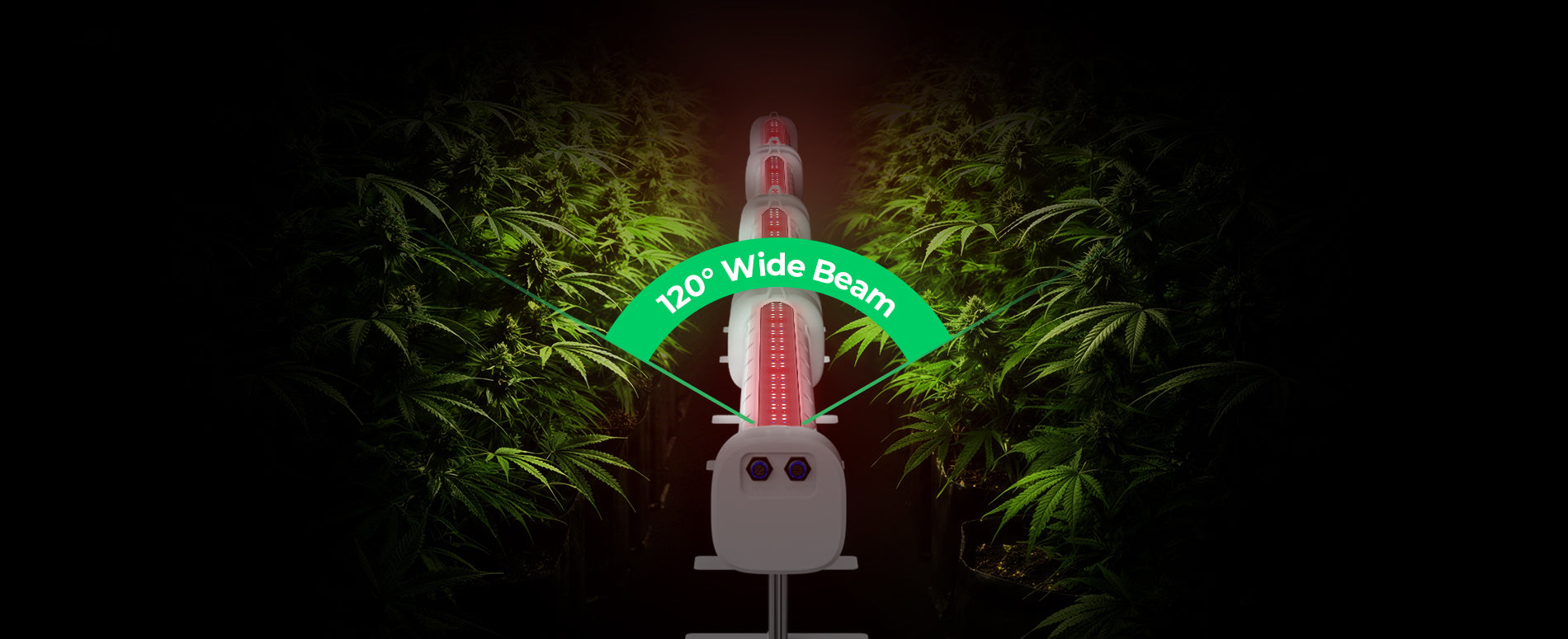 Under Canopy Grow Lamp with Built-In Ventilation Design