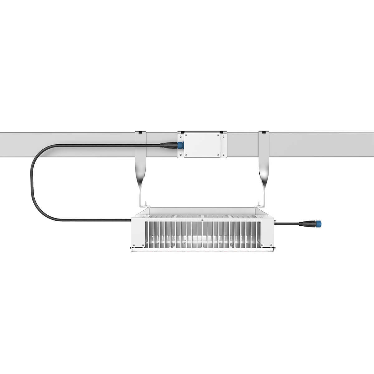 CeresLux Quadra 600W/1400W 4.0 µmol/J IP65 Full Spectrum LED Grow Light mounted for optimal plant growth.