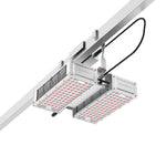 CeresLux Quadra 600W/1400W 4.0 µmol/J IP65 Full Spectrum LED Grow Light mounted for plant growth.