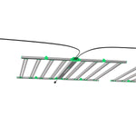 CeresLux Slim Power 880W High-Efficacy LED Grow Light for Commercial Cannabis Flowering mounted in a grow room.